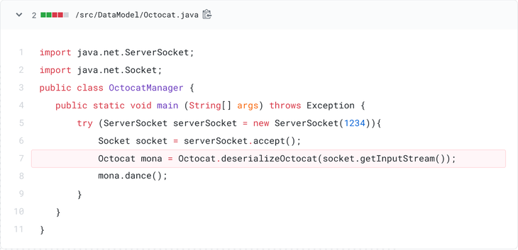 Vulnerability Inline (Image courtesy: https://github.com/features/security)